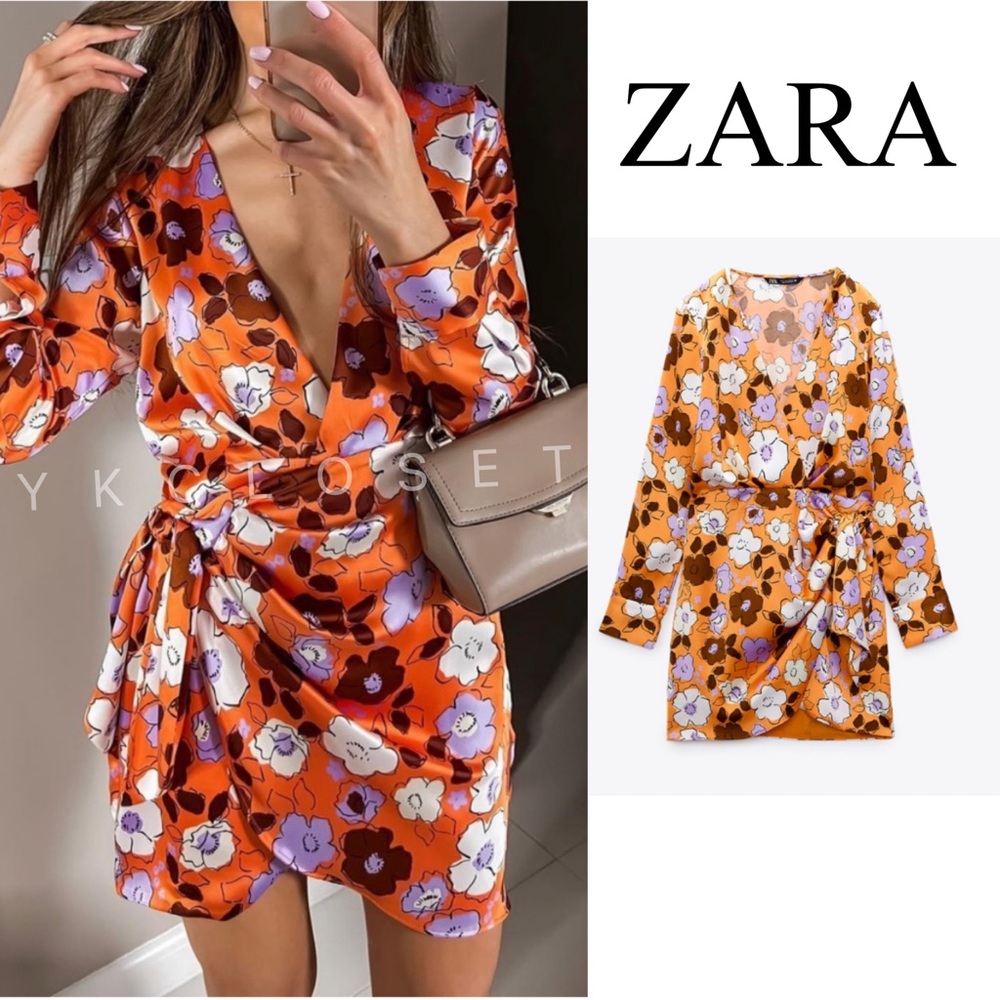 FLORAL SATIN DRESS